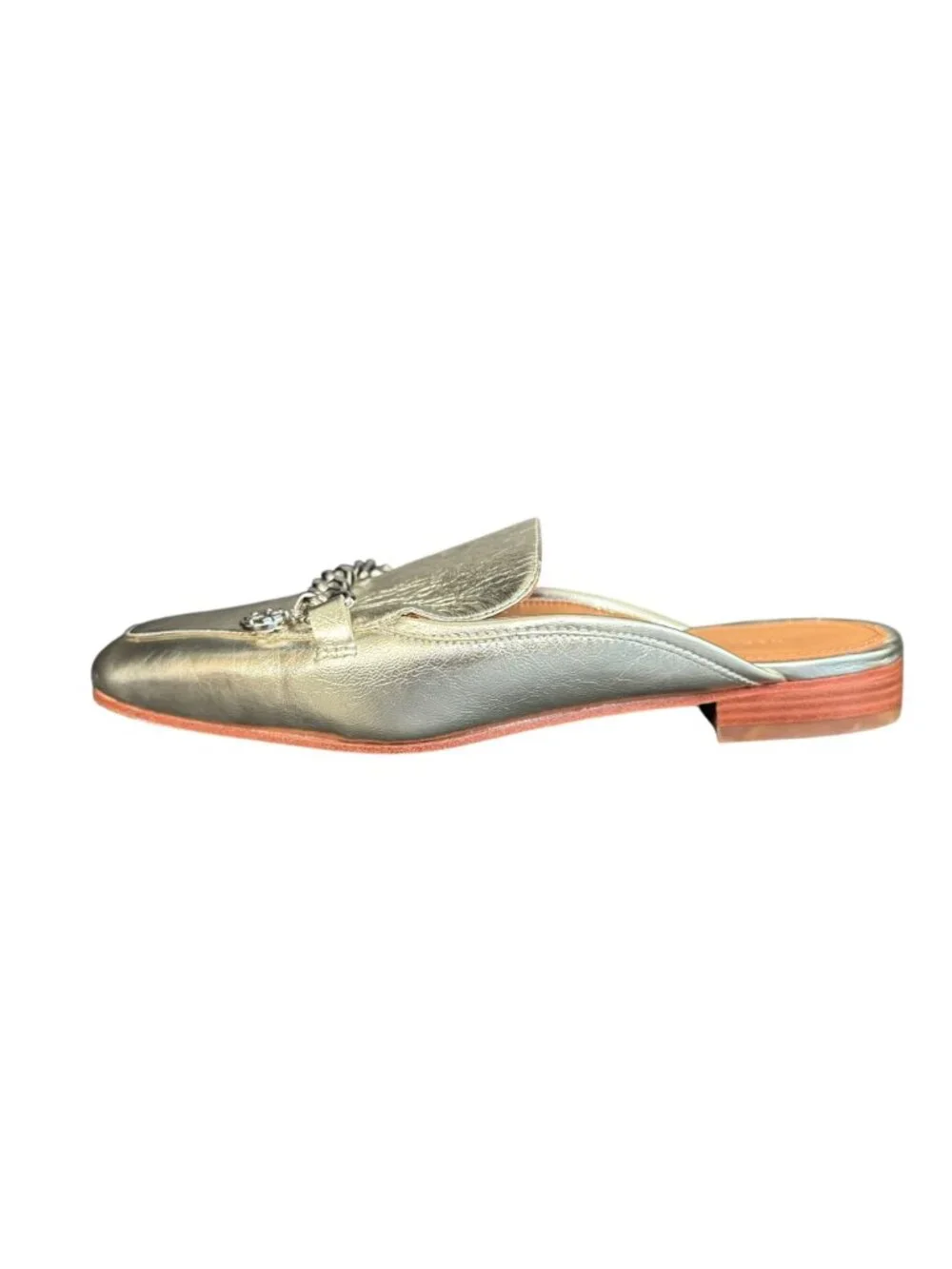 Tory Burch Mini Benton Loafer Slide In Spark Gold Leather, Size 6M WORN ONCE - Picture 2 of 12